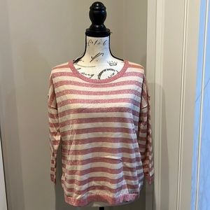 NWT Ladies Loft Crew Neck Striped Sweater Size Medium!!